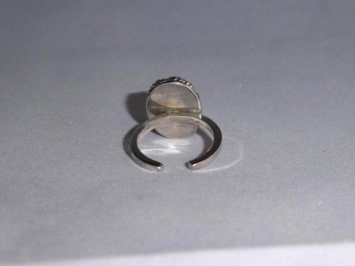 Ring med Rosenkvarts och blommor i silver - Bild 3