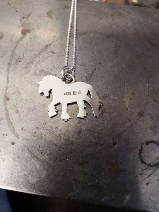 Handgjord sterlingsilver 925 Irish Cob/Tinker Gypsy horse