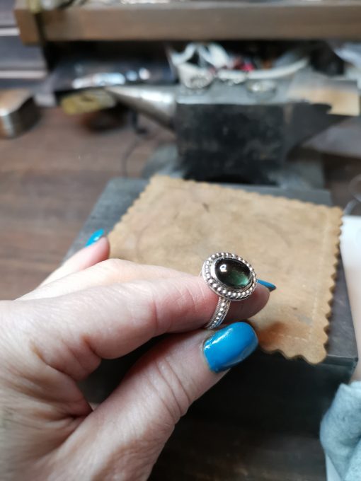 Ring med grön turmalin - Bild 3