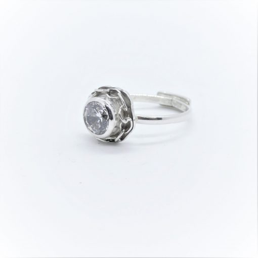 Ring med diamant, silver ring med cubic zirconia - Bild 2