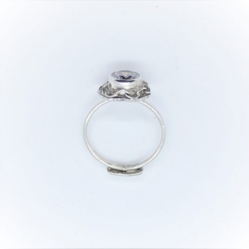 Ring med diamant, silver ring med cubic zirconia - Bild 3